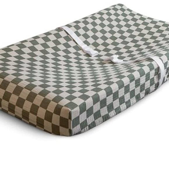 Baby Bundle - Kopie Portable Diaper Changing Pad w/ Mushie Muslin Cover - NWT - Picture 2 of 7